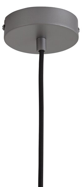Designová závěsná lampa stříbrná s kouřovým sklem - Kemner
