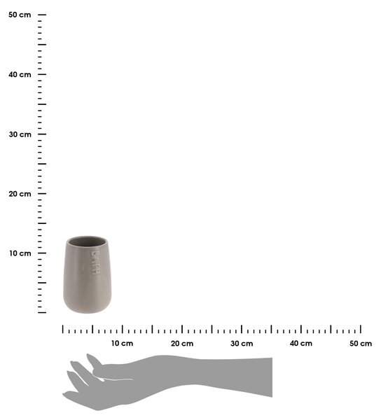 Koupelnový pohár Attolico, šedá, 450 ml