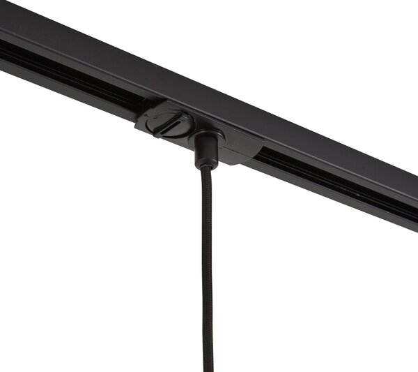 Moderní kolejnicový systém černý se 3 závěsnými svítidly zlatý s čirým sklem 1-fázový - Iconic Laura