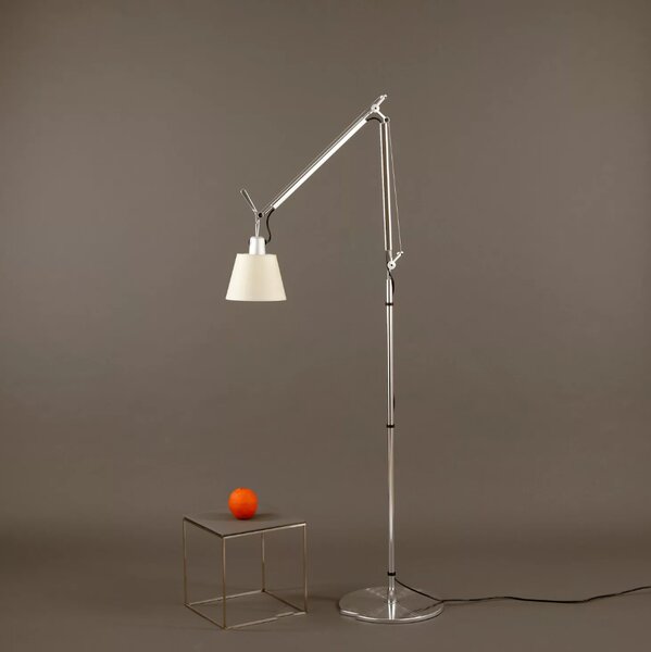 Artemide 52TOL Tolomeo Basculante 180 Terra, stojací lampa s vypínačem, pergamenové stínítko, 1x10W LED E27, výška 103-170cm