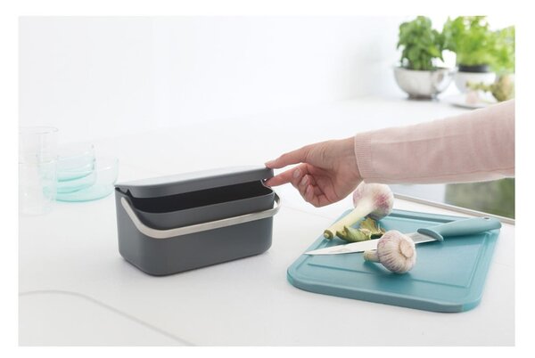 Tmavě šedá nádoba na kompostovatelný odpad 1,8 l SinkSide – Brabantia