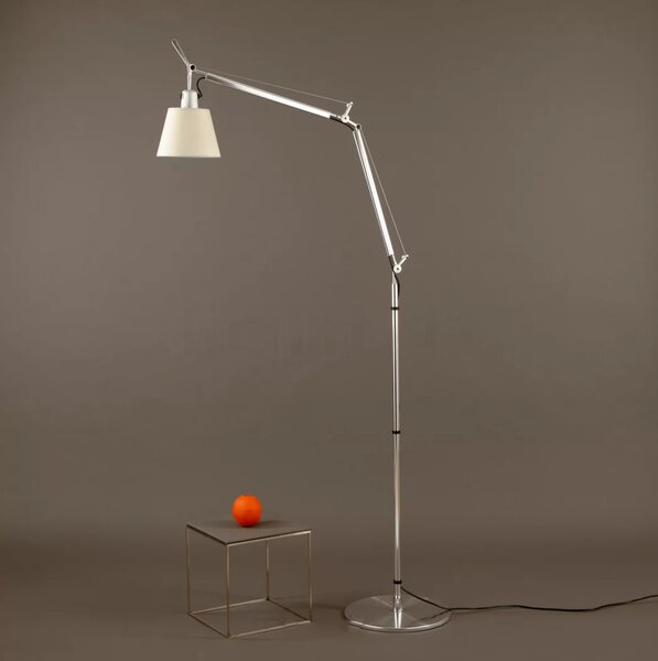 Artemide 52TOL Tolomeo Basculante 180 Terra, stojací lampa s vypínačem, pergamenové stínítko, 1x10W LED E27, výška 103-170cm