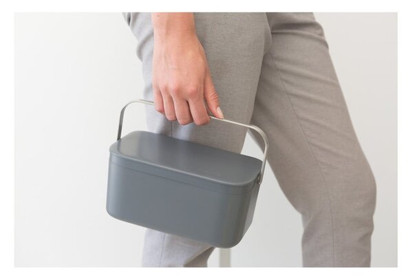 Tmavě šedá nádoba na kompostovatelný odpad 1,8 l SinkSide – Brabantia