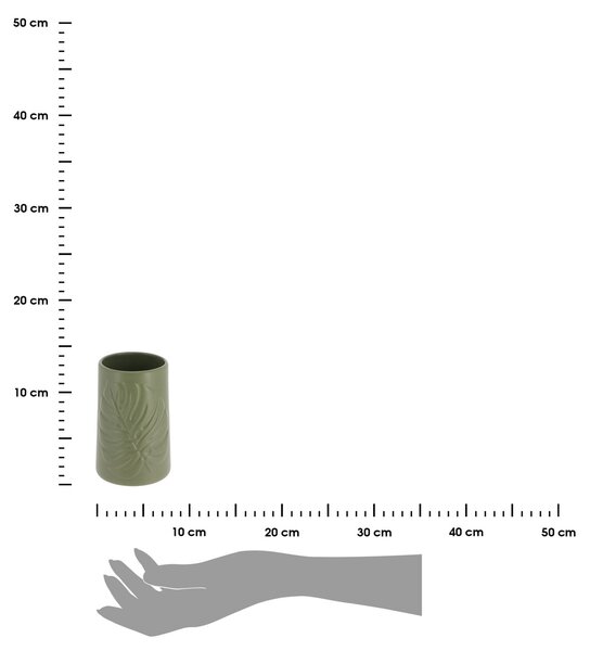Koupelnový pohár Rollan Leaf, zelená, 400 ml