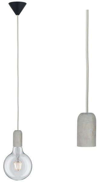 Paulmann 50332 Vintage, betonové závěsné svítidlo s textilním kabelem, 1x60W E27 délka 200cm
