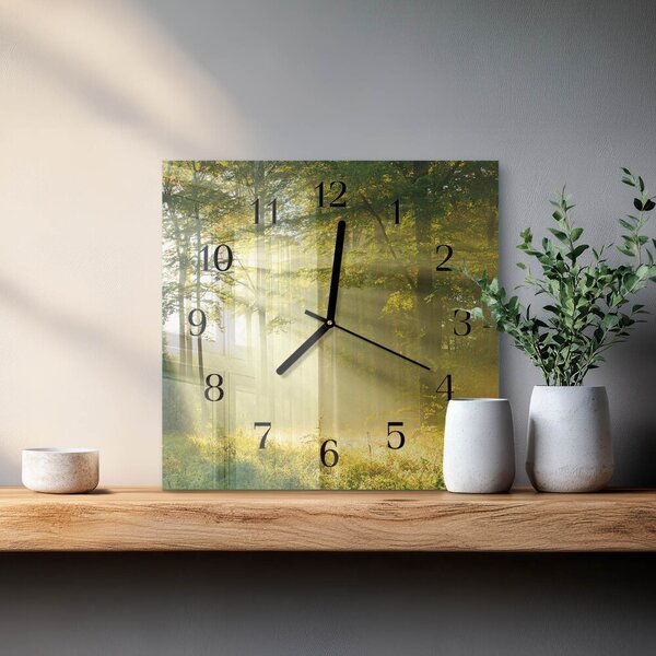 Skleněné hodiny na stěnu Les zskc-30x30-00178035