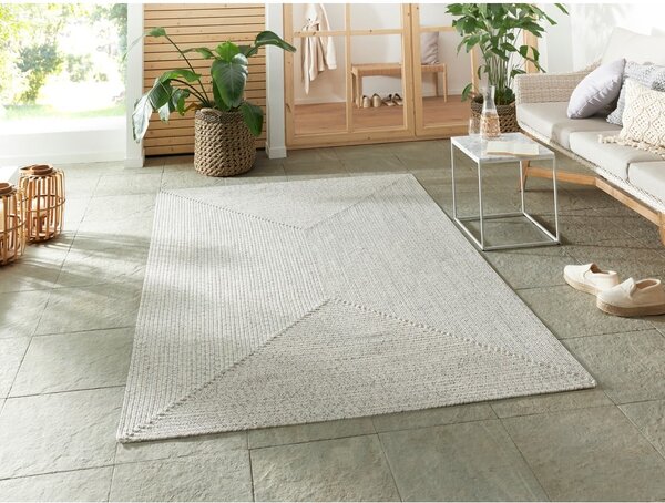 Bílý/béžový venkovní koberec běhoun 200x80 cm - NORTHRUGS