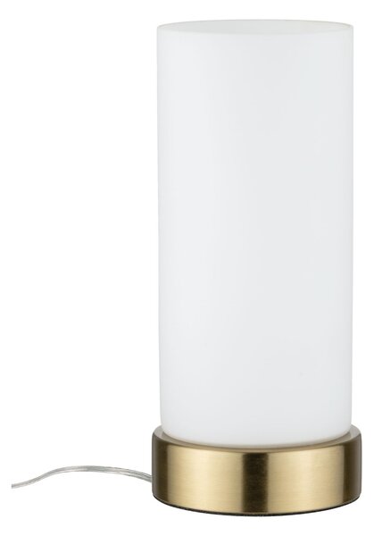 Paulmann 77055 Pinja, stolní dotyková lampa, 1x40W, mosaz, bílé stínítko, 24cm