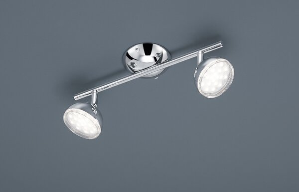 Trio Leuchten Trio Bolou, stropní spotové svítidlo, 2x3,8W LED 3000K, chrom, délka 33,5cm