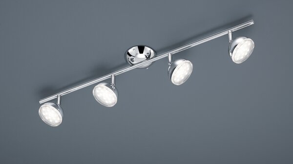 Trio Leuchten Trio Bolou, stropní spotové svítidlo, 4x3,8W LED 3000K, chrom, délka 75cm