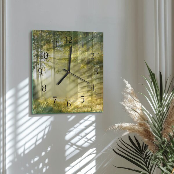 Skleněné hodiny na stěnu Les zskc-30x30-00178035