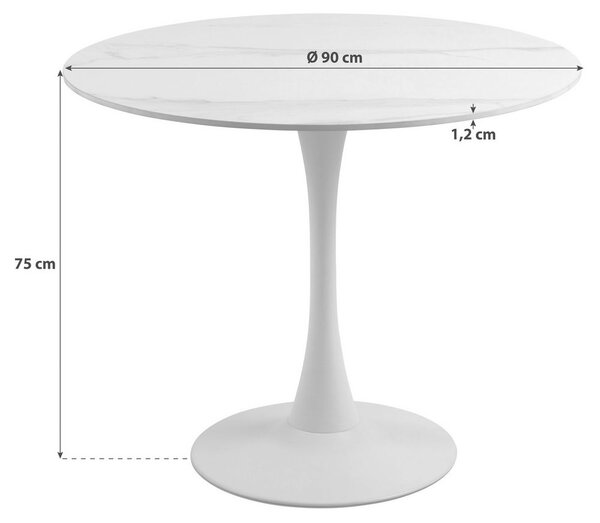 Jídelní stůl MALTA bílý 90cm