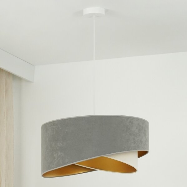 Brilagi - LED Lustr na lanku LYRA 1xE27/15W/230V šedá/krémová/zlatá