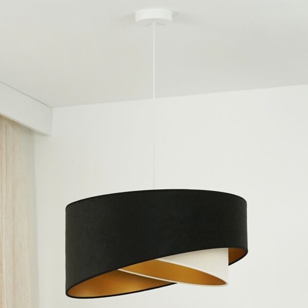 Brilagi - LED Lustr na lanku LYRA 1xE27/15W/230V černá/krémová/zlatá