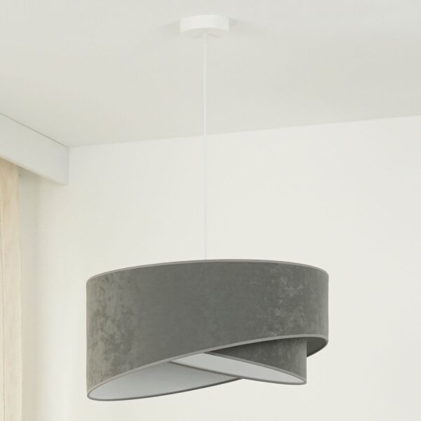 Brilagi - LED Lustr na lanku LYRA 1xE27/15W/230V šedá/bílá