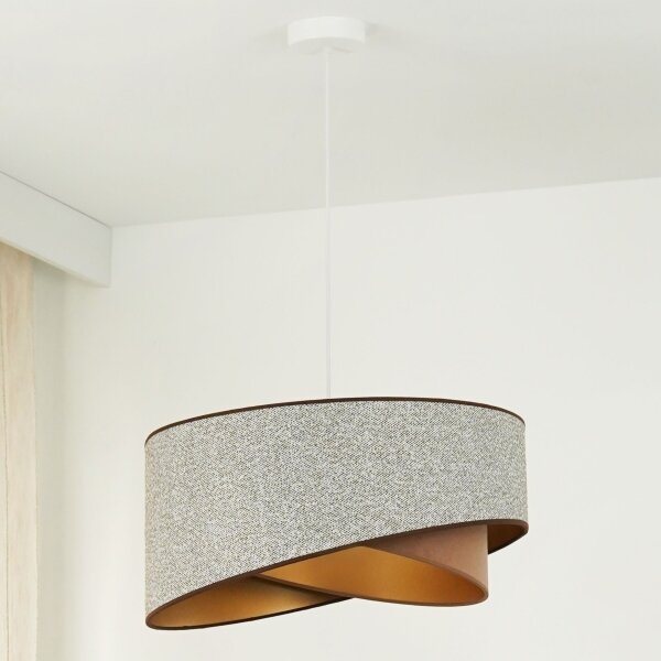 Brilagi - LED Lustr na lanku LYRA 1xE27/15W/230V šedá/krémová/zlatá
