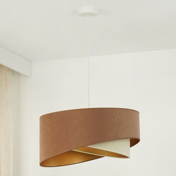 Brilagi - LED Lustr na lanku LYRA 1xE27/15W/230V hnědá/krémová/zlatá