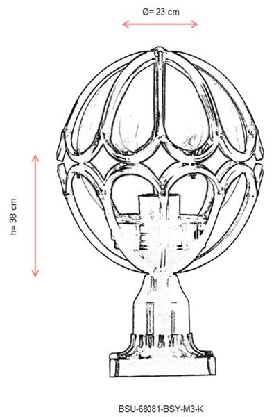 ASIR Venkovní lampa BSU-68081 černá