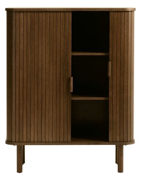 Hnědá skříňka v dekoru dubu s posuvnými dveřmi 113x90 cm Cavo – Unique Furniture