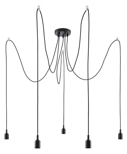 Paulmann 50389 Neordic Ketil 5, černé závěsné svítidlo s pěti závěsy, 5x max20W E27