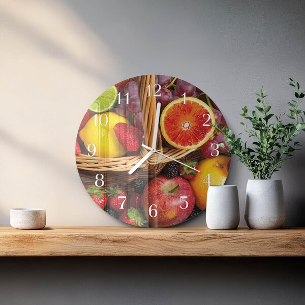 Skleněné hodiny na stěnu Ovoce zsob-fi30-00089364