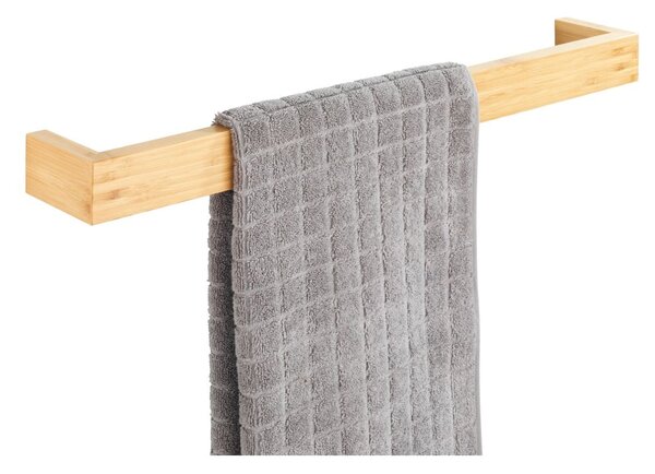 Bambusový nástěnný držák na ručníky Wenko Light, šířka 60 cm