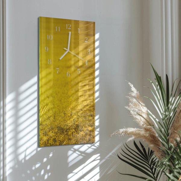 Skleněné hodiny vertikální Pole květin zsppb-30x60-00080069
