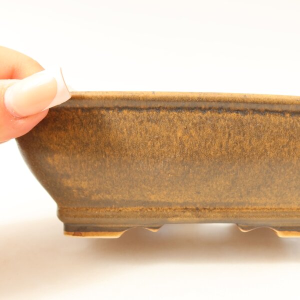E-bonsai Keramická bonsai miska 15 x 12 x 5,5 cm hnědá