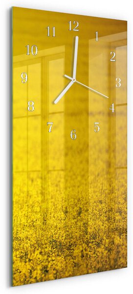 Skleněné hodiny vertikální Pole květin zsppb-30x60-00080069