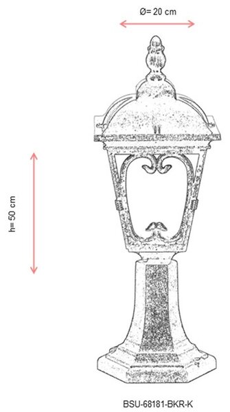 ASIR Venkovní lampa BSU-68181 hnědá