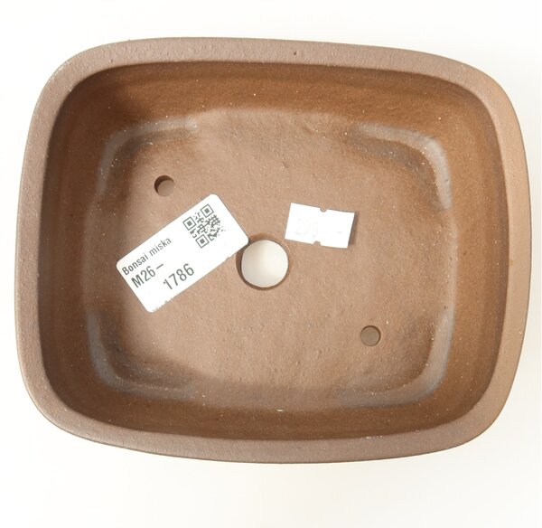 E-bonsai Keramická bonsai miska 14,5 x 11,5 x 4,5 cm hnědá