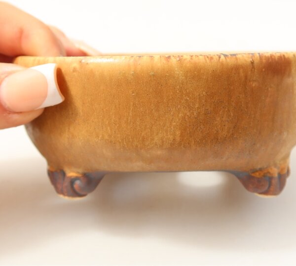 E-bonsai Keramická bonsai miska 11 x 11 x 4,5 cm hnědá