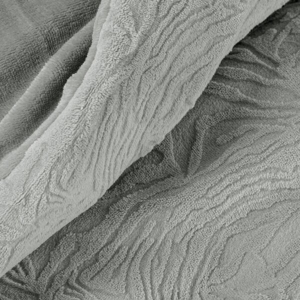 POVLEČENÍ Z MIKROVLÁKNA FLANO 200X220 CM, 2 KS 70X80 CM STŘÍBRNÁ