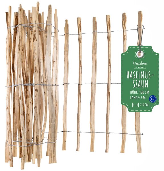 Creative Home latkové oplocení, výška 120 cm a délka 5 m | Rozteč lamel 7–9 cm