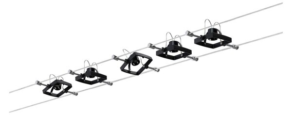 Paulmann 94290 Mac2, lankový systém, 5x max 10W LED 12V, černá, 500cm