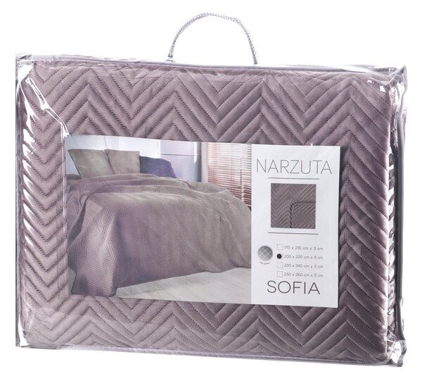 PŘEHOZ NA POSTEL SOFIE 170X210 CM PÚDROVĚ RŮŽOVÝ