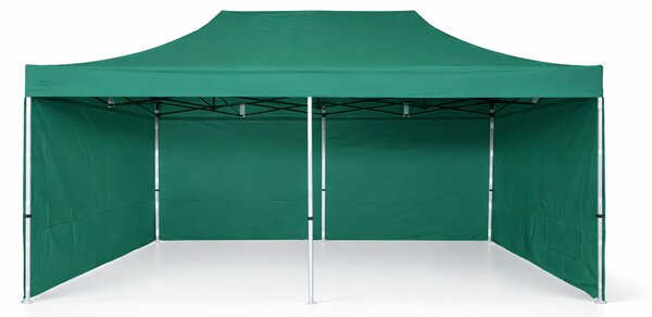 Nůžkový párty stan 4x8m ALU Premium – 4 plné bočnice barva Bílá