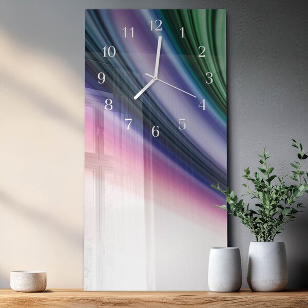 Skleněné hodiny vertikální Abstraktní čáry zsppb-30x60-00081029