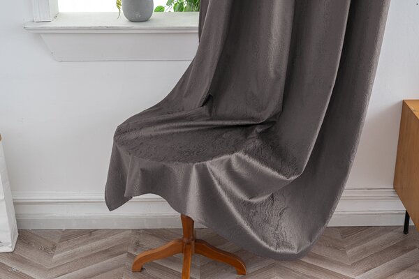 Zatemňovací závěs DUNES VELVET 140x250 cm, tmavě šedý Zavěšení: Kovové kroužky