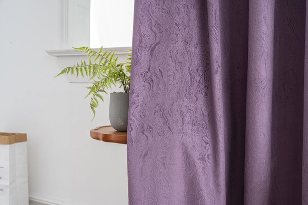 Zatemňovací závěs DUNES VELVET 140x250 cm, fialový Zavěšení: Kovové kroužky