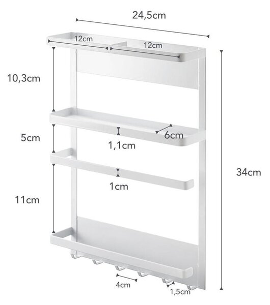 Velký bílý magnetický držák do kuchyně YAMAZAKI Tower Magnetic Side Rack