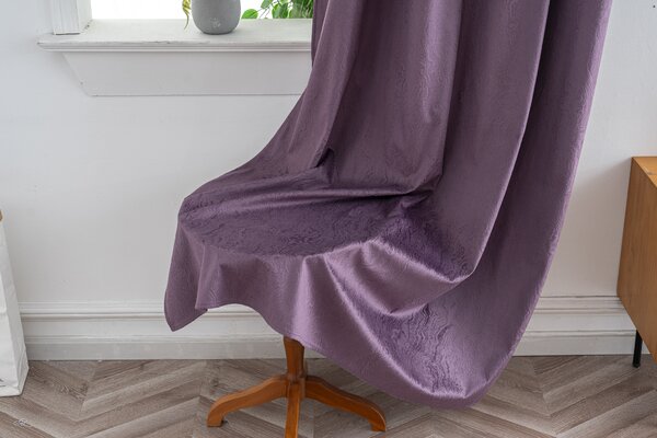 Zatemňovací závěs DUNES VELVET 140x250 cm, fialový Zavěšení: Kovové kroužky