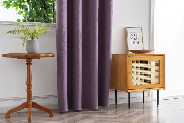 Zatemňovací závěs DUNES VELVET 140x250 cm, fialový Zavěšení: Kovové kroužky