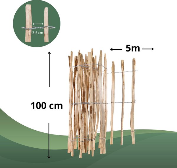 Creative Home plot z latí, výška 100 cm a délka 5 m | Rozteč latí 3–5 cm