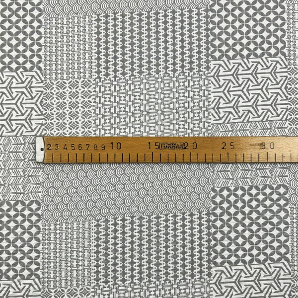Ervi bavlna - Krep š.240 cm - Geometrický vzor č.226557-5, metráž