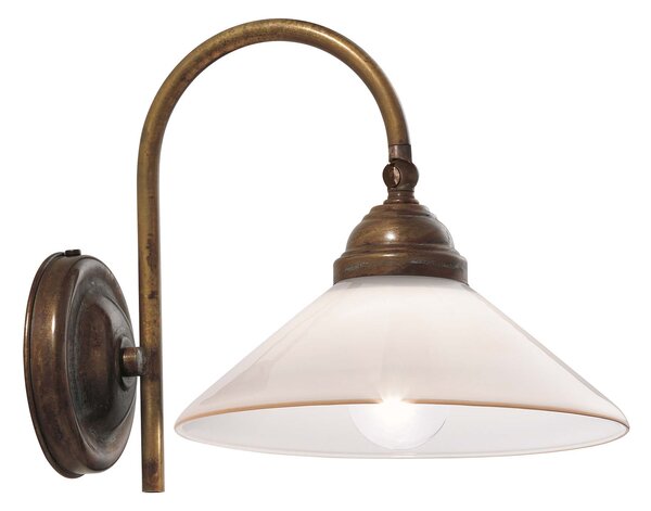 Il Fanale 081.19.OV Country, rustikální nástěnná lampa z mosazi a benátského skla, 1x10W LED E14, prům. 20cm