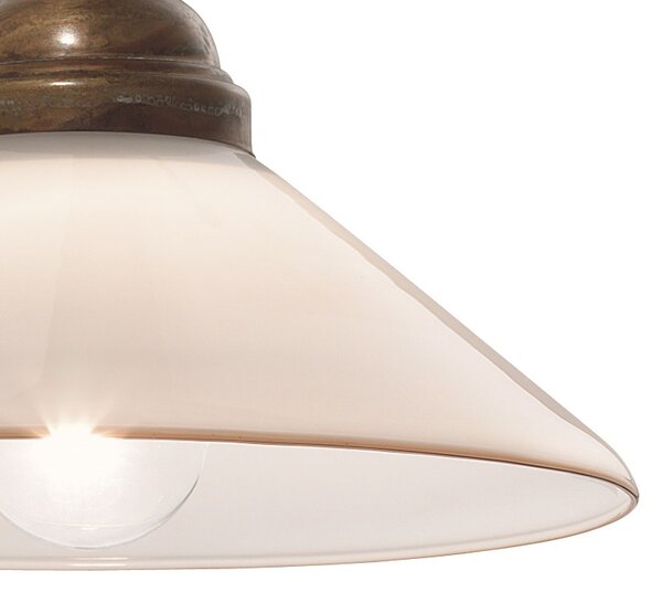 Il Fanale 081.17.OV Country, rustikální nástěnná lampa z mosazi a benátského skla, 1x10W LED E14, prům. 20cm
