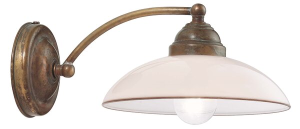 Il Fanale 082.17.OV Country, rustikální nástěnná lampa z mosazi a benátského skla, 1x10W LED E14, prům. 20cm