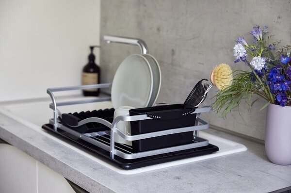 Černý odkapávač na nádobí Wenko Drip Aluminium