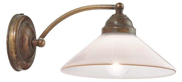 Il Fanale 081.17.OV Country, rustikální nástěnná lampa z mosazi a benátského skla, 1x10W LED E14, prům. 20cm